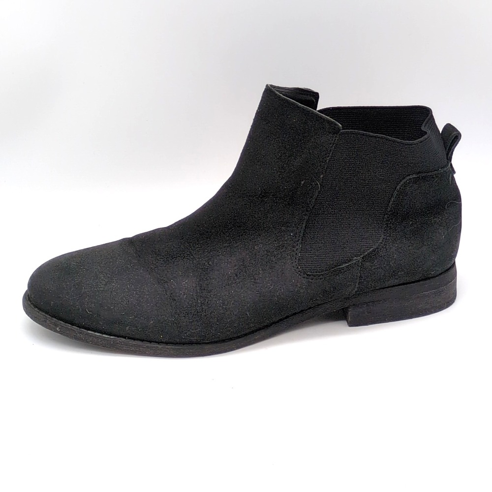 Franco Sarto Boots Womens Kabrina Black 9.5 Leather Ankle Bootie Shoe Stretch